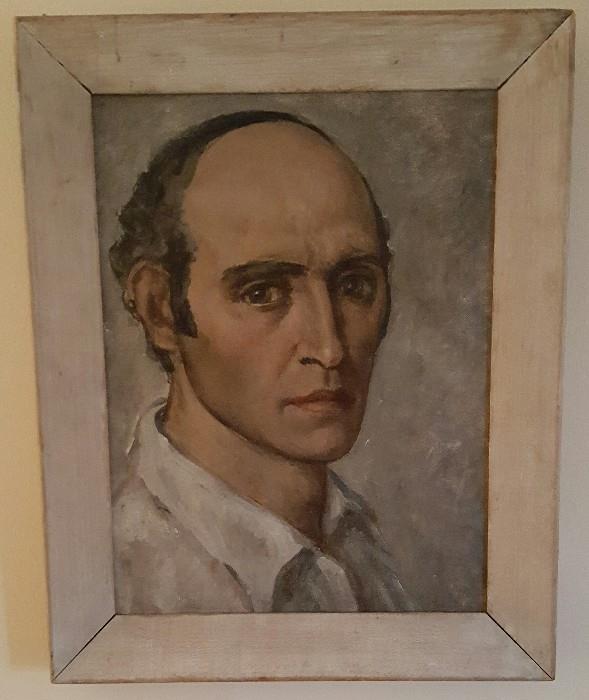 Oil On Canvas Man's Portrait