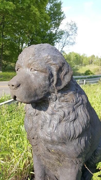Pair Lifesize Newfound Dog Sculptures-Offsite