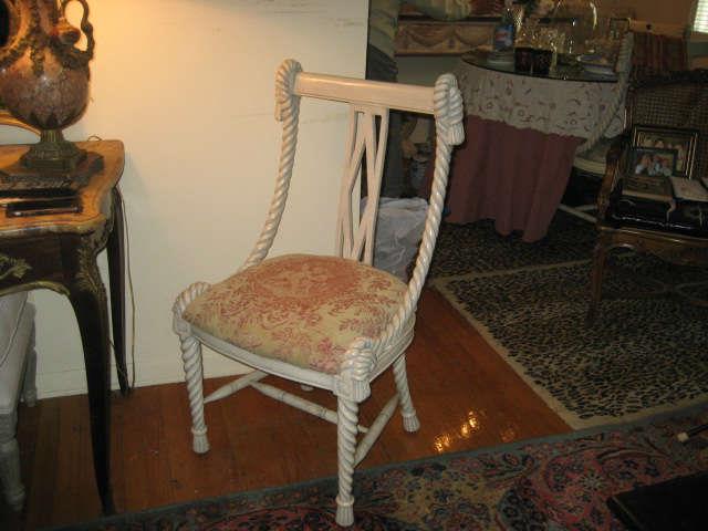 Set of Four Dining Chairs with Tassel Motif