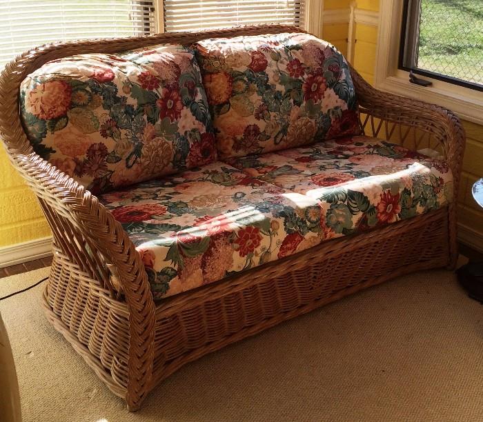 Wicker Settee (w/other matching pieces)