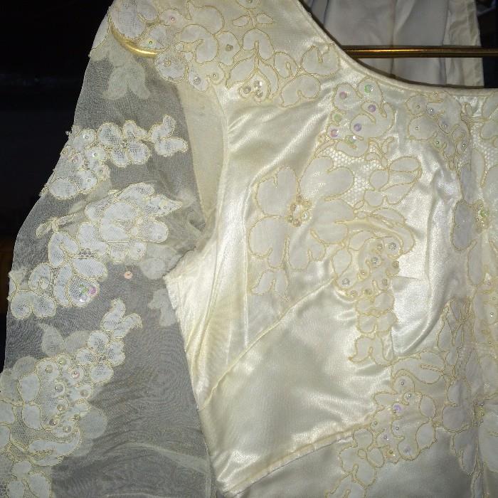 Vintage Wedding Dress Applique Detail