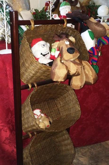 Hanging Basket Storage or Display, Christmas Figures