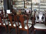 Chippendale Dining Room Set...table with 10 chairs, extension boards and custom table pads!