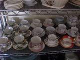 Vintage china cups with saucers