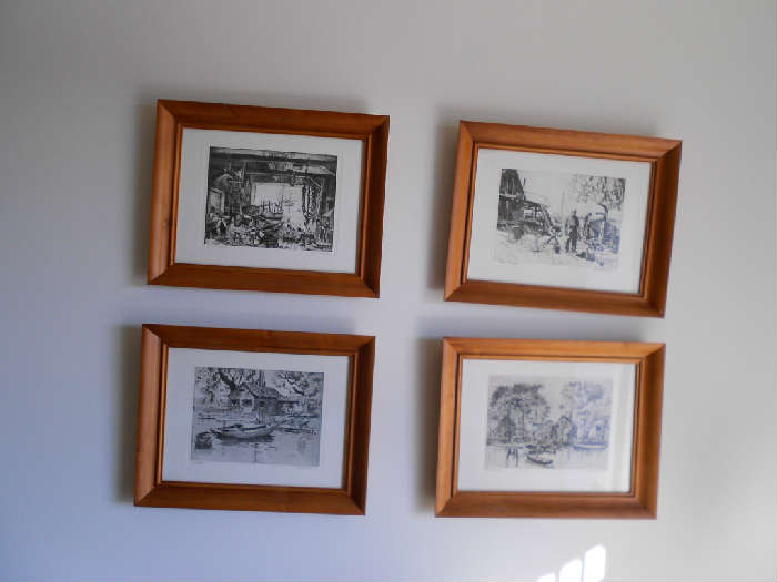 Lionel Barrymore original prints...Old Boat Works, Old Red Bank, Point Magic, Point Pleasant