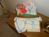 Vintage hankies, baby clothes