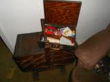 Vintage sewing boxes filled