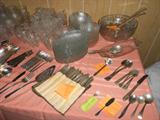 cut crystal, flatware, serving pieces