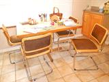 Butcher Block table w/4 Bruer style chairs