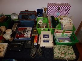 LP pink polka dot portableo carrying case, antique iron's