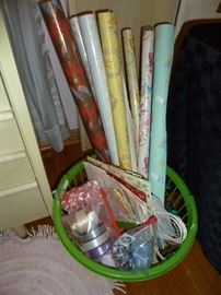 wrapping paper, bows and ribbons