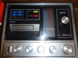 Turntable/eight track/reciever stereo cabinet mid century