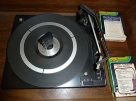 Turntable/eight track/reciever stereo cabinet mid century