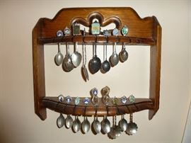Spoon collection and wall display shelf