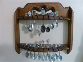 Spoon collection and wall display shelf