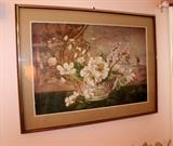 Large framed Asian print