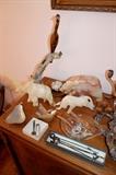 Animal figurines and sterling silver pieces