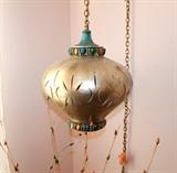 MCM pottery swag lamp