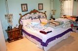 Master bedroom - beautiful king bed, vintage Asian nightstands