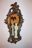 2 Vintage mirrors with Asian figurines