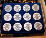 1973 Salvador Dali .999 pure silver 12 Tribes of Israel medals - made to commemorate Israel's 25th Anniversary. Each medal has a different image on the back. These are so cool!