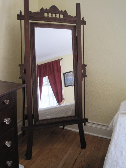 oak dressing mirror