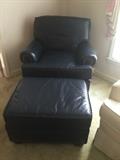 Leather chair and ottoman