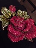 Lg Crystal Rose Brooch