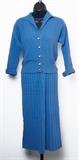 1950's Blue Knit 2-Piece Suit (elastic waist 26", bust 34")  45.00
