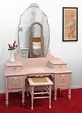 Pink Painted Vanity w/Mirror & Bench  225.00
