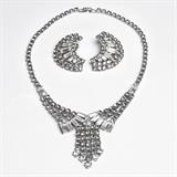 1950's Rhinestone Necklace & Clip On Earrings  45.00