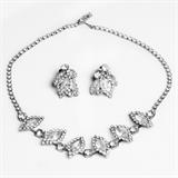 1950's Rhinestone Necklace & Clip On Earrings  45.00