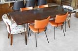 Mid Century Modern Custom Faux Walnut Dining Table (36"x78")  525.00  
