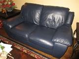 Navy Leather Sofa