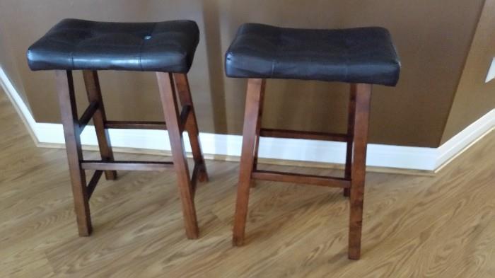 2 Faux leather bar stools