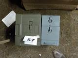 Pair of military style metal boxes 