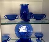 Collectible cobalt blue depression glass set.  Lots of pieces! 
Rare!