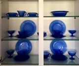 Collectible cobalt blue depression glass set.  Lots of pieces! 