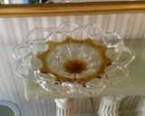 Hand crafted one of a kind glass deco bowl. 