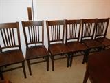 Set of 6 solid oak chairs