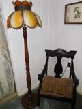 Antique stained glass floor lamp