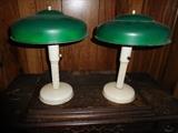 Pair of Art Deco metal desk lamps
