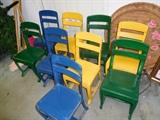 Old time school chairs