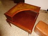 Leather top corner table
