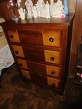 Art Deco chest of drawers with glass knobs