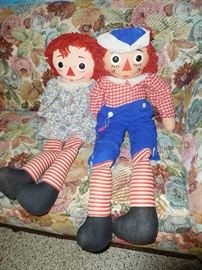 Vintage Raggedy Ann & Andy dolls