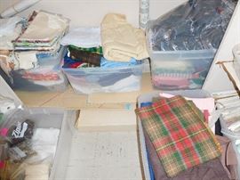 A sample of many tubs of fabric remnants