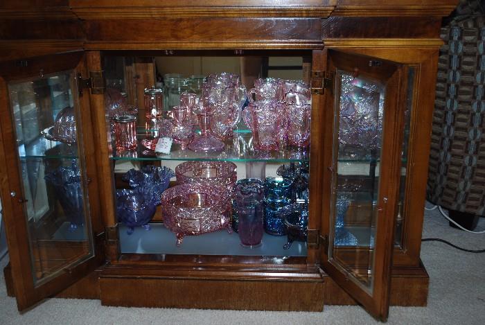 Cabinet full of Fenton glass