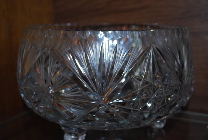 Another footed cut glass bowl 