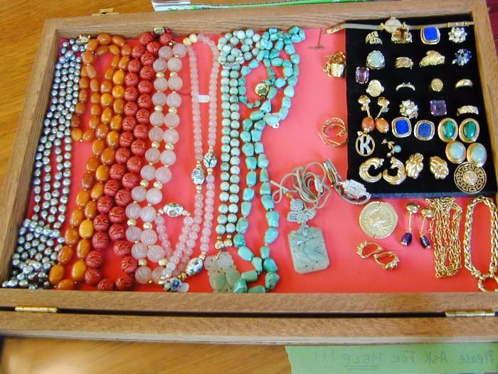 14K & 18k Jewelry, pieces from Greece & bead strands